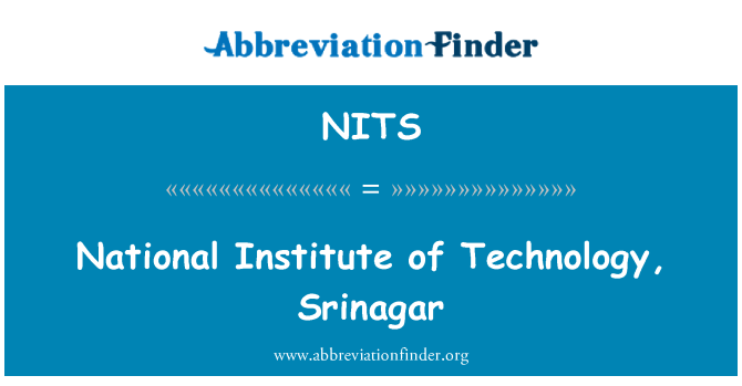 NITS: Instituto Nacional de tecnología, Srinagar