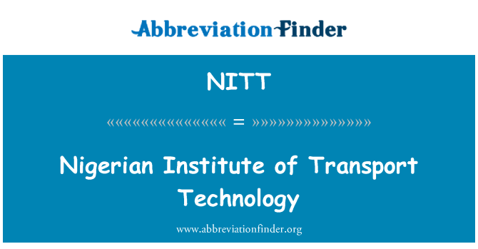 NITT: Technologie de l'Institut nigérian des transports