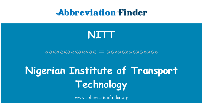 NITT: Tecnología del Instituto nigeriano de transporte