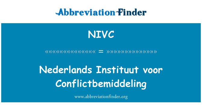 NIVC: Nederlands Instituut voor Conflictbemiddeling
