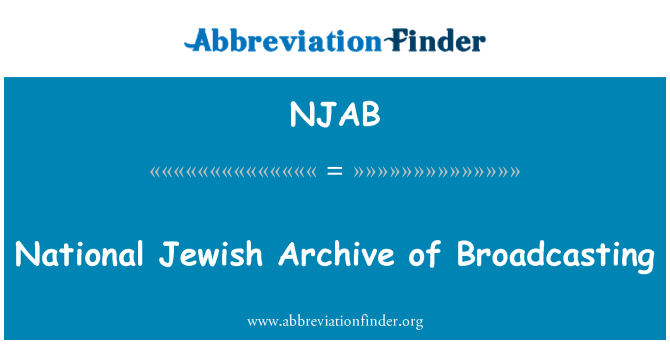 NJAB: Národní židovský archiv vysílání