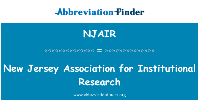 NJAIR: New Jersey Association for institutionaalisten Research