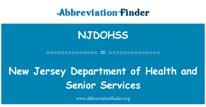 NJDOHSS: New Jersey Department of Health and Senior Services