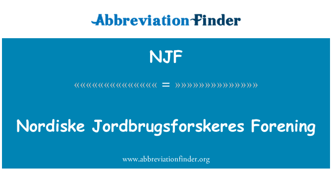 NJF: Nordiske Jordbrugsforskeres Forening