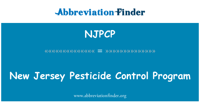 NJPCP: New Jersey pestycydów Control Program