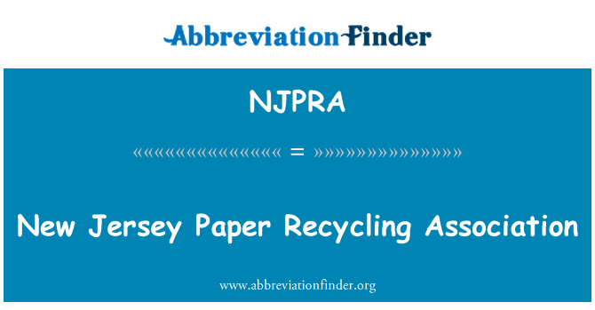 NJPRA: New Jersey papir recikliranje udruga