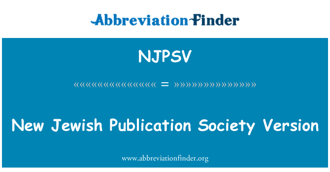 NJPSV: Nieuwe Jewish Publication Society versie