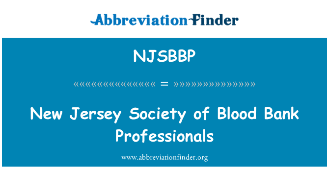 NJSBBP: Nova Jersey sociedade de profissionais de banco de sangue