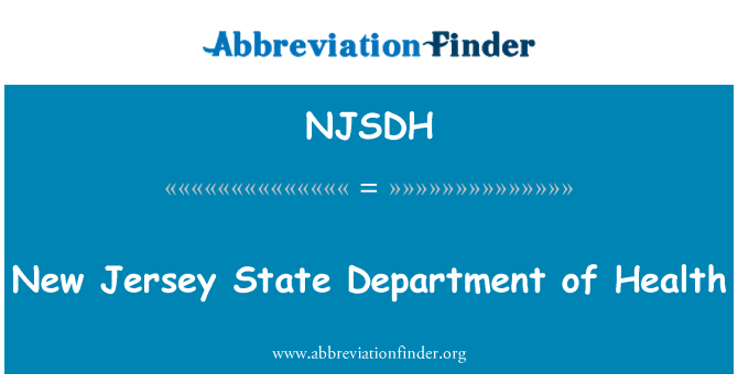 NJSDH: New Jersey eyalet Sağlık Bakanlığı
