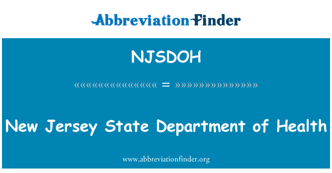 NJSDOH: Stan New Jersey Department of Health