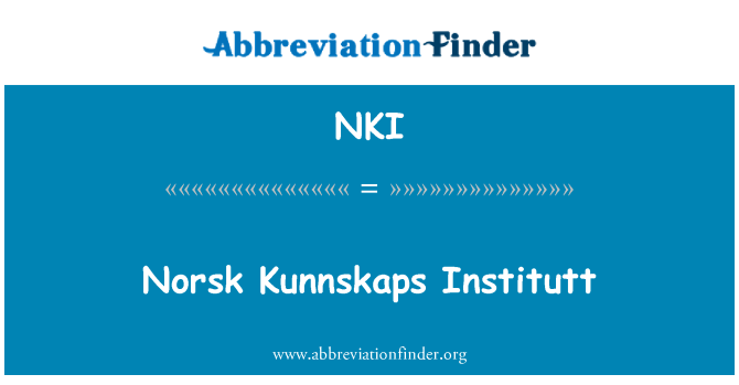 NKI: Norsk Kunnskaps Institutt
