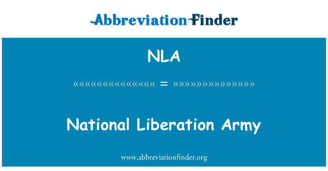 NLA: نیشنل لبریشن آرمی