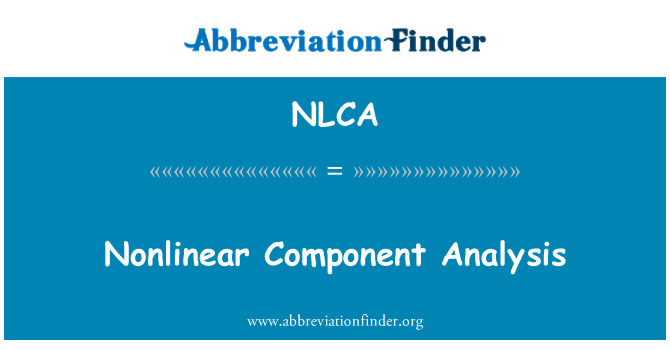 NLCA: Análise de componente não-linear