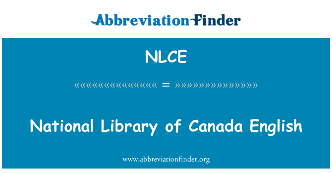 NLCE: Bibliothèque nationale du Canada anglais