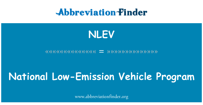 NLEV: Nationale lav-Emission køretøj Program