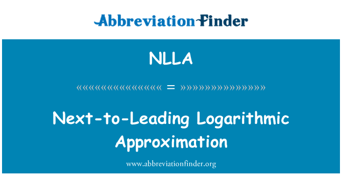 NLLA: अगला करने के लिए अग्रणी लघुगणकीय सन्निकटन