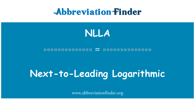 NLLA: अगला-के लिए-अग्रणी लघुगणकीय