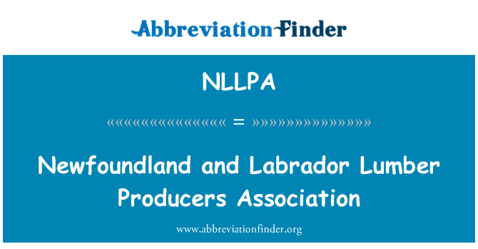 NLLPA: Newfoundland a Labrador dřevo asociace výrobců