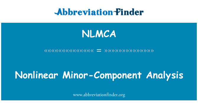 NLMCA: غیر خطی تجزیه و تحلیل جزئی جزء