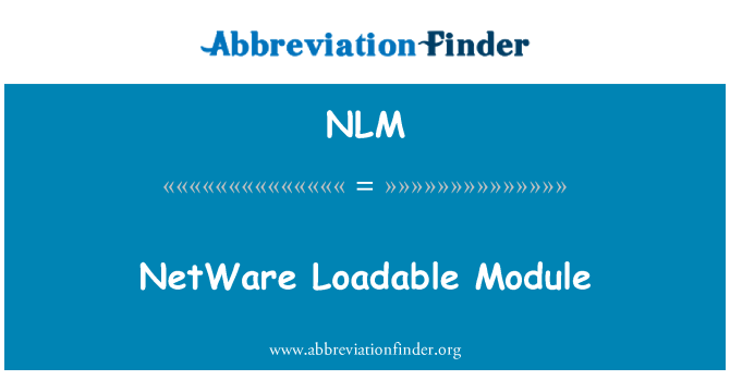 NLM: Загружаемый модуль NetWare