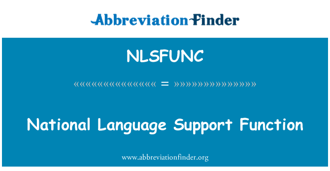 NLSFUNC: National Language Support Function