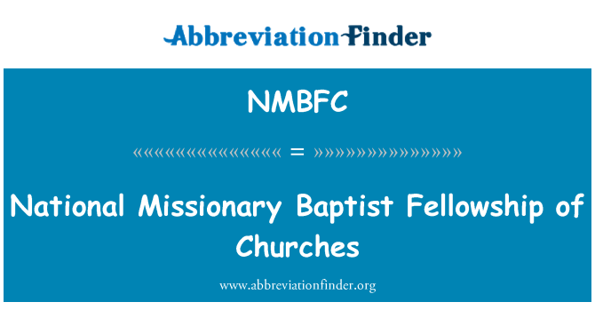 NMBFC: Kansallisten Missionary Baptist Fellowship kirkkojen