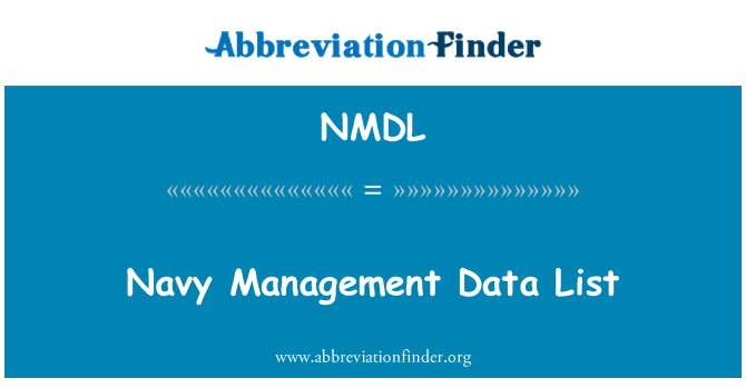 NMDL: 해군 관리 데이터 목록