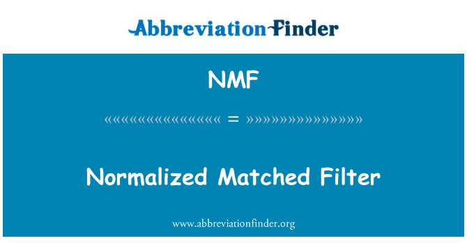 NMF: Znormalizowane dopasowane filtr