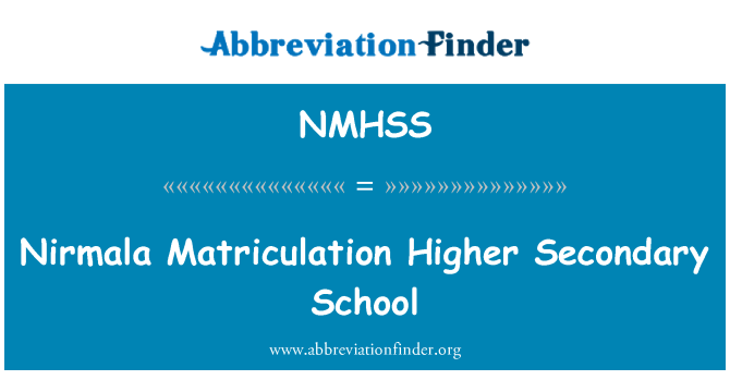 NMHSS: Nirmala studentereksamen højere Secondary School