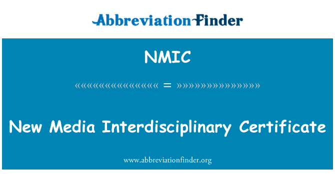 NMIC: Nouvo sètifika Interdisciplinaire medya
