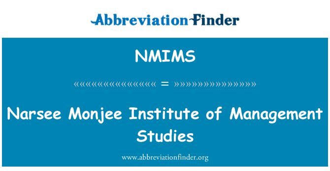 NMIMS: Narsee Monjee instituto vadybos studijų