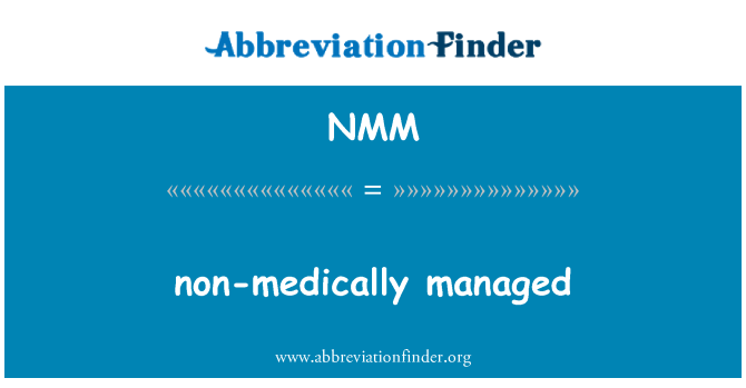 NMM: 非医学的管理