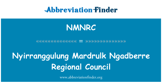 NMNRC: Nyirranggulung Mardrulk Ngadberre regionalnega sveta