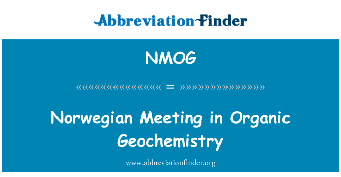 NMOG: ناروے میں نامیاتی گیوچیمیسٹری سے ملاقات