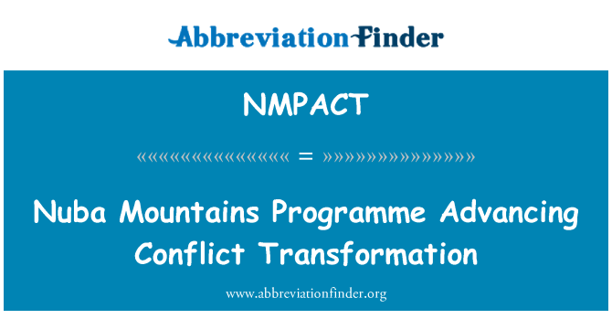 NMPACT: Nuba kalnų programos pažangą konflikto transformacijos