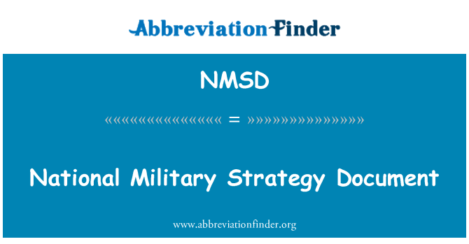 NMSD: Documento de estrategia militar nacional