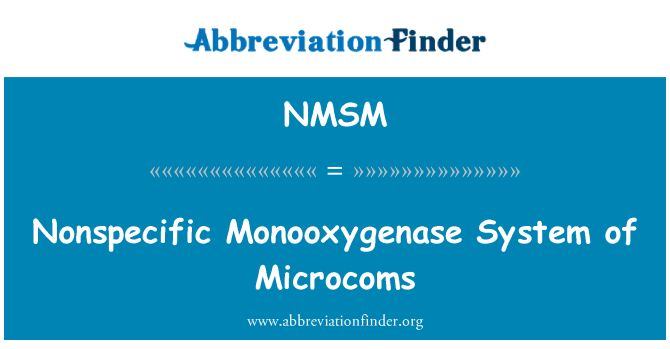 NMSM: Microcoms의 일반적인 Monooxygenase 시스템