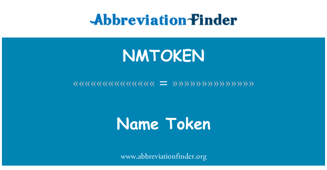 NMTOKEN: Název tokenu