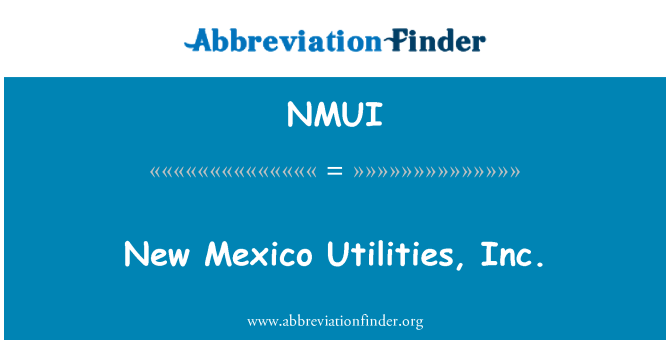 NMUI: New Mexico Utilities, Inc.