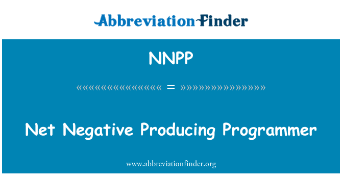 NNPP: NET negativní vyrábějící programátor