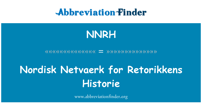 NNRH: Nordisk Netvaerk pentru Retorikkens Historie