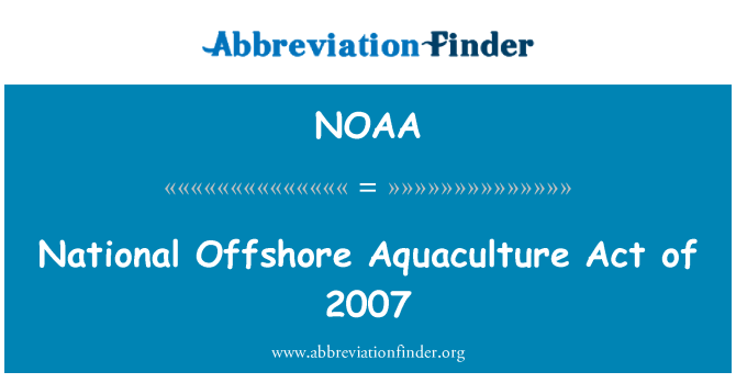 NOAA: Acte Nacional Oceànica aqüicultura de 2007