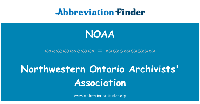NOAA: Severozápadní Ontario archiváři asociace