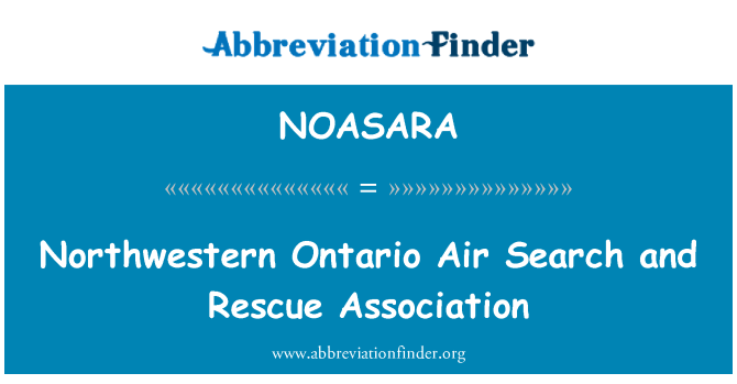 NOASARA: Kuzeybatı Ontario hava arama ve Kurtarma Derneği