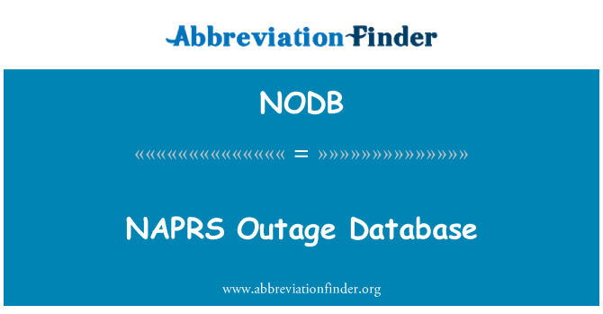 NODB: NAPRS výpadku databáze