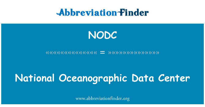 NODC: Océanographique done sant nasyonal