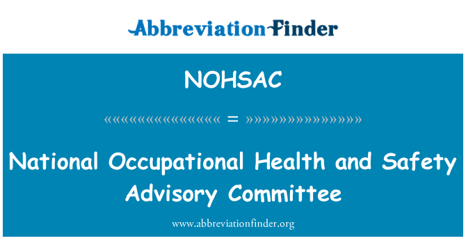 NOHSAC: Nazionale Comitato salute e sicurezza sul lavoro
