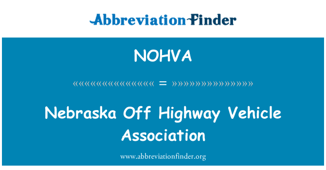 NOHVA: 内布拉斯加州关闭高速公路车辆协会