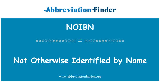 NOIBN: Jinak identifikován názvem