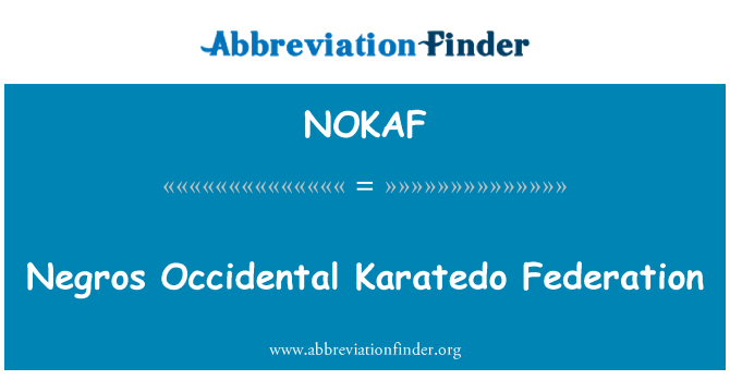 NOKAF: Негри Occidental Karatedo Федерація